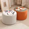 Taburete Pequeño Gu En Silla para el Hogar Taburete para Cambiarse los Zapatos en la Entrada Taburete Redondo de Tela Lindo Taburete Bajo para Sofá Asiento Suave Malla