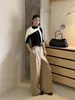 Pantalones Casuales Sueltos Simples Estilo Old Money ICCIICC para Mujer para Ir al Trabajo Pantalones de Pierna Ancha Plisados Trece Líneas Otoño Nuevo Modelo 2803