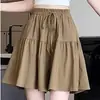 Pantalones falda anchos de seda helada de secado rápido de estilo casual para mujer, delgados elásticos de cintura alta para el verano, ropa de casa, shorts casuales de línea A para tallas grandes