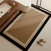 Tapete de Chão Retrô Simples para Banheiro, Tapete de Chão Doméstico para Banheiro de Secagem Rápida, Tapete de Chão Absorvente Antiderrapante para Pia, Tapete de Entrada