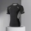 Camiseta de Secado Rápido para Hombre Traje de Mallas Absorbente de Sudor Camiseta de Manga Corta para Entrenamiento de Baloncesto Top para Correr Traje Deportivo para Fitness Ciclismo