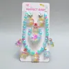 Collar de sirena cuentas coloridas degradadas cola de sirena romántico set de collar y pulsera para niños Directo de Fábrica