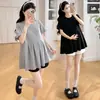 Roupas de maternidade 2026 verão novo estilo solta casual camiseta de maternidade babydoll de maternidade