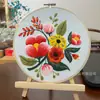 Paquete de Material para Bordado a Mano DIY, Florales y Flores de Estilo Europeo, Set de Práctica de Aguja en la Opción