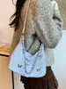 Bolso de Hombro tipo Cubo con Cadena Texturizada Mariposa de Gran Capacidad Casual 2024 Nuevo Bolso de Moda para Viajes