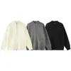 Yidao Vintage 2026 Otoño Nuevo Suéter Cardigan de Color Sólido con Doble Cremallera Unisex Holgado Cuello Alto Chaqueta de Punto