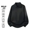 Sudadera tipo polo con solapa texturizada de otoño, color liso, corte holgado, cuello de gaviota, top de manga larga, sencillo suéter casual para ir al trabajo