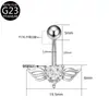 Venta al por mayor transfronteriza europea y americana F136 Alas de Ángel G23 Aleación de Titanio Joyería para Piercings Anillo para Ombligo Clavo para Ombligo