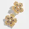 Pendientes de flor de circón y perla de moda dulce transfronteriza, pendientes exquisitos, pequeños y frescos franceses, pétalos simples