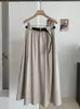 Falda Simple de Corte A KEKEZOON para Mujer, Artística y Fresca, Textura de Algodón Tencel, Adelgazante, Falda de Paraguas con Dobladillo Ancho, Moderna 8780
