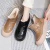 Nuevos Zapatos de Invierno Venta Cruzada Dropshipping Botas de Mujer Zapatos de Algodón Forrados de Borrego Suela Blanda Forrados de Borrego Moda Patchwork Cuero Botas de Nieve