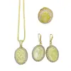 Nuevo conjunto de collar con incrustaciones de resina de flor de hielo, colgante versátil único estilo Chanel, pendientes y anillo con diseño serigrafiado