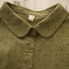 Camisa Ye Luo Gui de Algodão Puro com Bolinhas e Gola Boneca Temperamento Retrô Artística Rejuvenescedora Camisa Versátil Base para Estudante