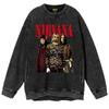 Nirvana Nirvana Cobain Corben desgastado Lavado vintage Oversize encerado Cuello redondo Suéter