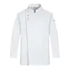 Hebilla Dorada Letra Moda Ropa de Trabajo de Chef para Hombre Manga Larga Hotel Cocina Trasera Negro Invierno Catering Restaurante Ropa