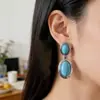 Brincos Transfronteiriços Europeus e Americanos Novo Estilo Boêmio, Brincos Retrô de Turquesa, Brincos Étnicos de Alta Qualidade
