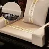 Cojín para Sofá de Caoba Sala de Estar Cojín para Silla Taishi Silla Colchoneta Arhat Nuevo Estilo Chino Madera Maciza Lino Antideslizante Extraíble y Lavable