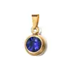 Colgante de Piedra de Nacimiento de Diciembre de Acero Inoxidable de Alta Gama para Collar DIY, Nicho Transfronterizo Europeo y Americano, 6mm