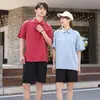 Camisa polo estilo americano, ropa de trabajo de algodón puro, manga corta, unisex, camiseta moderna y a la moda, camisa cultural para grupo, estampado de logo, verano