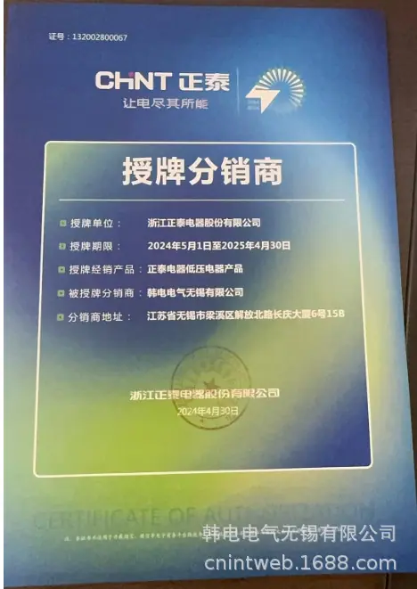 CHINT 正泰授权2024