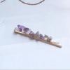 Pinza para el Cabello Trenzada con Cuentas de Colores Caramelo de Piedra Natural Artificial, Forma Especial, Pinza Simple de Una Palabra, Accesorios para el Cabello de Niñas Estilo Coreano