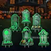 Placa Popular de Halloween Transfronteiriça, Placa Decorativa de Halloween em Forma de Lápide para Jardim Externo e Quintal