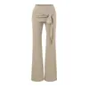 Roupa de garota popular: jaqueta cardigã cinza, top regata, calça casual feminina de outono com barra ajustável por cordão, calça de corte reto, conjunto de três peças