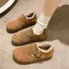 Zapatos de peluche estilo vintage de cobertura total Birkenstock para mujer, Nuevo modelo de invierno 2026, Zapatos peludos de maternidad, Mocasines versátiles, Zapatos de algodón
