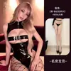 Lencería sexy, body sexy de tiras de charol, lencería sexy hueca y llamativa, bata ajustada, plan de seducción femenina