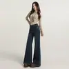 Novedades Primavera 2026 Jeans Acampanados No Ajustados para Mujer Cintura Alta Adelgazantes Ocultan Imperfecciones Casuales Versátiles Pantalones de Largo Completo
