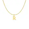 Collar con Colgante de Letra Inglesa A-Z de Venta Caliente Transfronteriza para Mujer Moda Acero Inoxidable Versátil Cadena para Clavícula Joyería