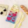 Nueva Bolsa de Teléfono Móvil Tejida de Dibujos Animados Linda Original Conveniente Almacenamiento Moda Estudiante Bolso Cruzado para Niñas