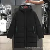 Nueva Chaqueta de Algodón de Longitud Media para Hombre de Invierno Estilo Coreano Marca de Moda Tendencia con Capucha Moda Casual Holgada Cómoda Ropa Cálida a Prueba de Frío