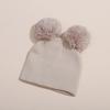 Gorro de punto para niños de otoño e invierno 2023, gorro de bebé de doble bola de color liso, gorro de jersey de bola de lana con brida versátil europeo y americano