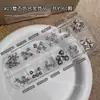 Decorações de Arte para Unhas Cruzadas Retrô com 12 Compartimentos Estilo Punk Metal 3D Corações Cromados Ponta do Dedo DIY Acessórios de Liga