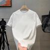 Camiseta de algodón de marca de moda de verano 2024, informal, nueva, para hombre, holgada, talla grande, cuello redondo, estampada, manga corta