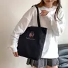 Bolsa de Lona Feminina 2023 Nova Ins Artística Versátil Bolsa de Mão Grande Capacidade Estudante Livros Ombro Bolsa de Lona