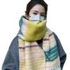 Cachecol colorido listrado atmosférico para mulheres no inverno K-Style Novo cachecol versátil à prova de frio engrossado e quente xale para homens na moda