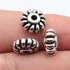 12X12X6mm, Diámetro del Agujero Aproximadamente 2.5mm, 2.1g, Color Plata Antigua, Cuentas Espaciadoras Pequeñas con Agujero, Patrón Espiral