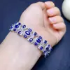 Pulseira de Safira Natural, Azul Real Exquisito, Alta Clareza, Cor Cheia de Fogo, Safira é uma Pedra Preciosa de Alto Padrão