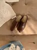 Chinelos Fechados Estilo Francês para Mulheres, Mules Retrô, Meio-Chinelos Planos Casuais, Tendência, Primavera 2026