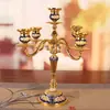 Castiçal Europeu de Cinco Braços Três Braços Luxo Leve Vela Castiçal Retrô Ornamento Nórdico Romântico Casa Jantar à Luz de Velas
