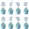 Topper para Pastel de Elefante Bebé Globo Dumbo Revelación de Género Fiesta de Baby Shower Decoración de Pastel Topper