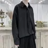 Camisa de traje de influencer muy de hadas para hombre, holgada, moderna, de alta gama, coreana, con caída, chulo, guapo, diseño de manga larga, sentido del diseño, camisa