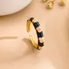 Anel Aberto Ajustável Colorido de Trevo de Quatro Folhas Estilo Europeu e Americano Transfronteiriço, Anel de Moda Versátil Simples e Fresco para Mulheres