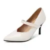 2025 Novos Sapatos de Salto Alto Pontudos de Xadrez com Padrão de Pedra para Primavera e Outono Tamanhos Grandes 40-48 Sapatos de Comércio Exterior
