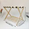 Estante de Almacenamiento Plegable de Madera de Bambú para Entrada del Hogar Estante de Almacenamiento de Zapatos Estante de Almacenamiento de Equipaje de Madera Maciza para Hotel
