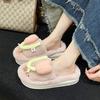 2024 Estilo Hada Burbuja Suave Flor de Tulipán Estilo Coreano Moda Pantuflas Mao Mao de una palabra Ropa Exterior Fondo Grueso Punta Abierta