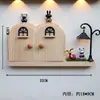 Borde Adhesivo Protector para Interruptor de Madera Maciza Decoración de Enchufe de Interruptor de Luz Pegatina de Pared Personalidad Sencilla Lindo Cubierta para Interruptor Doble Fila