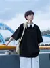 Camiseta de manga corta sencilla y combinable para hombre, verano 2025, nueva marca de moda americana, holgada, de media manga y de peso pesado para niño.